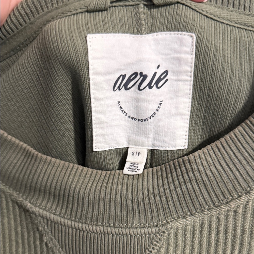 Aerie Sage Green Crewneck Sweater - Picture 2 of 5